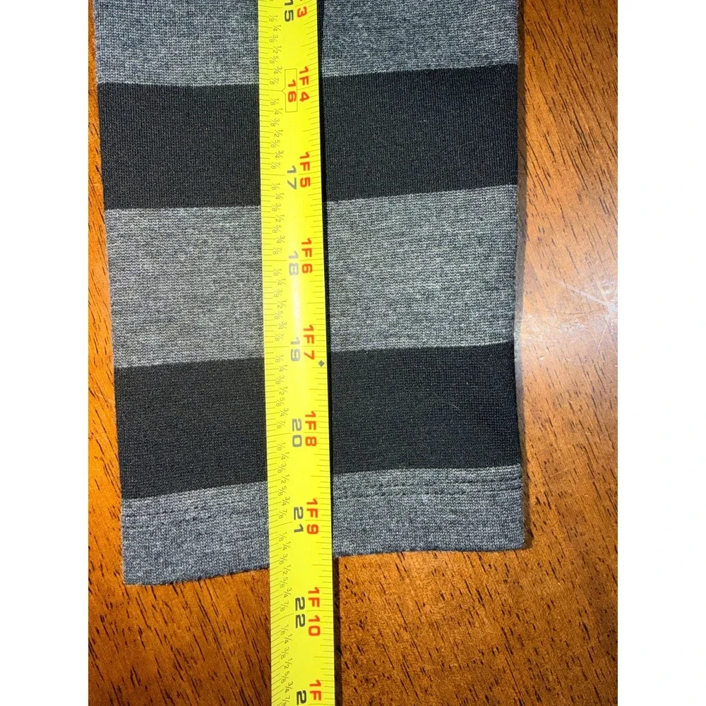 BCBGMAXAZRIA Roslyn Dress Women M Grey Black Good Striped 3/4 Sleeve Sheath
